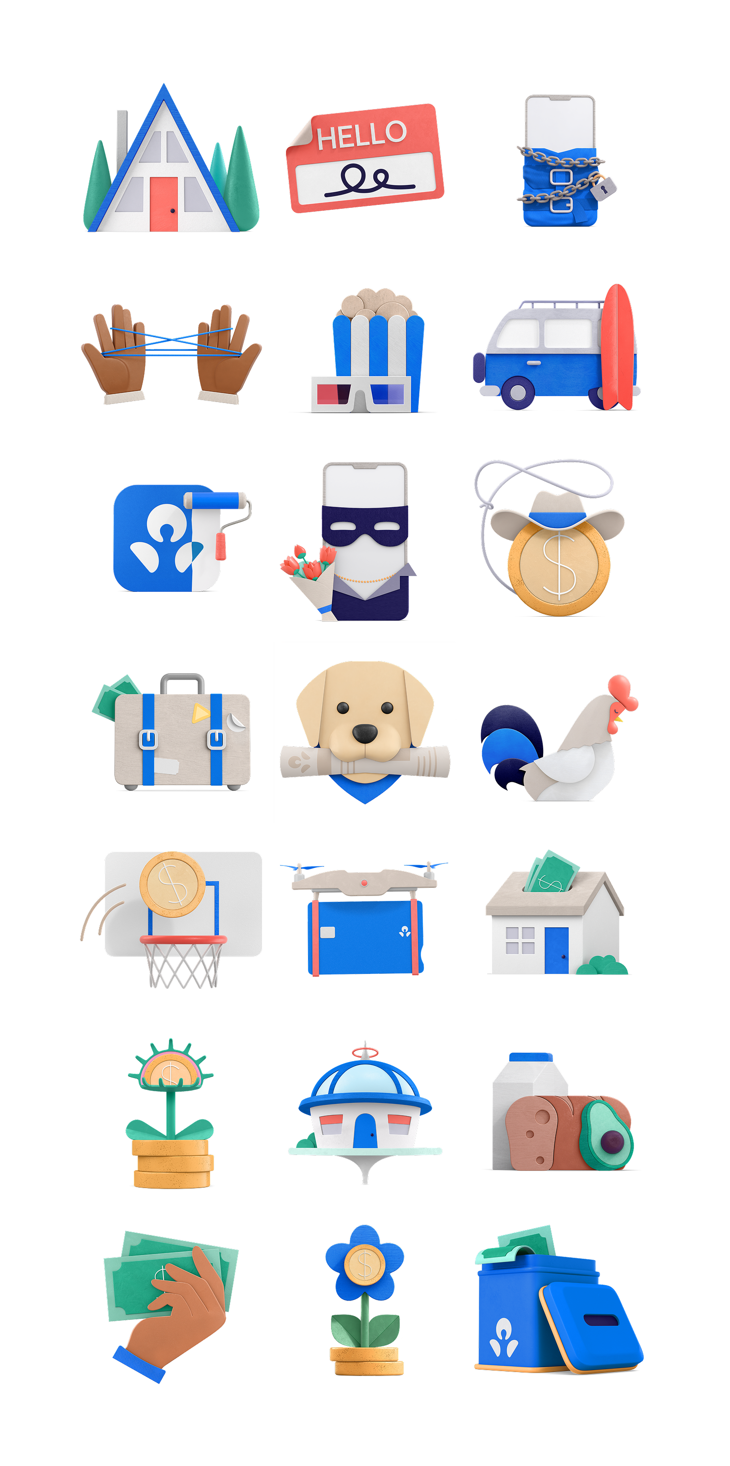 The ANZ Plus 3D icon and illustration library